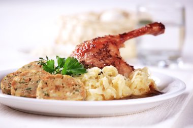 Roast Duck, Cabbage and Bread Dumplings clipart