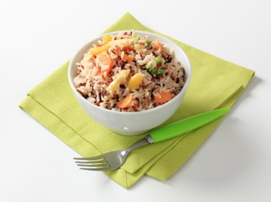 Mixed rice with vegetables clipart