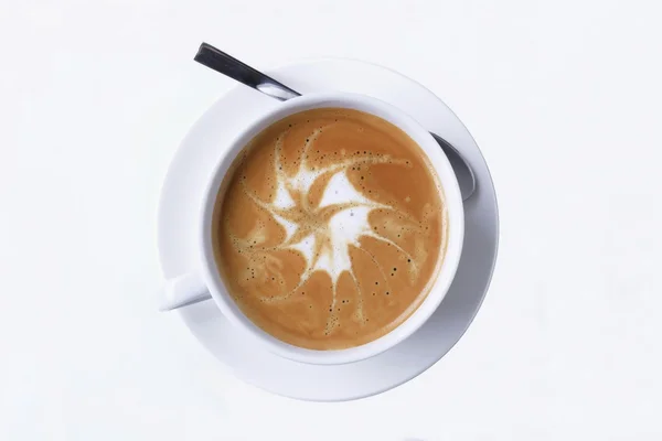 Latte s našlehaným umění — Stock fotografie