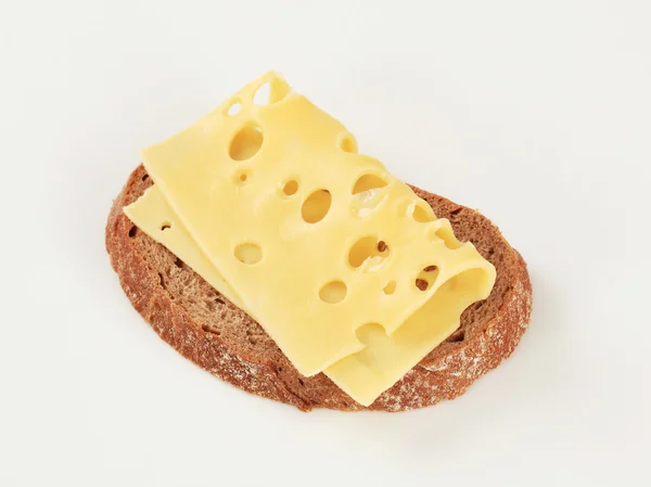 Pão e queijo suíço — Fotografia de Stock