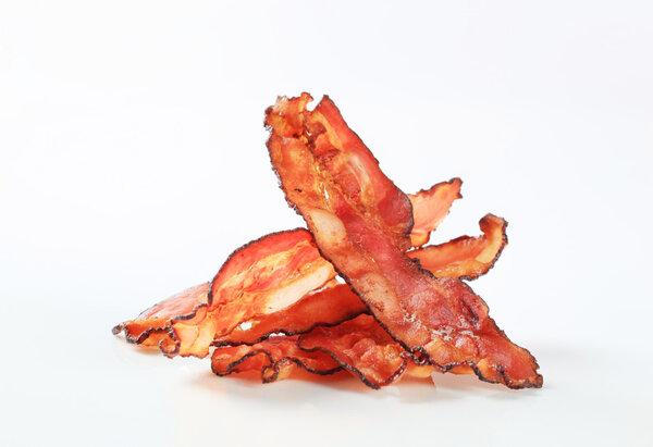Fried bacon strips