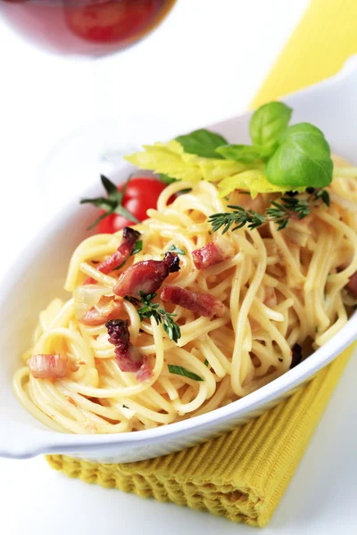 Spaghetti alla carbonara — Stockfoto