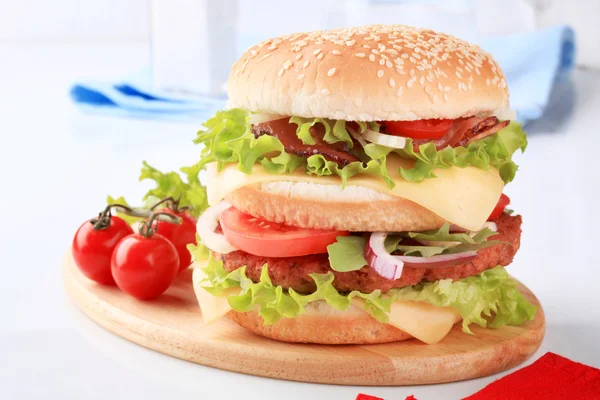 Double burger — Stock Photo, Image