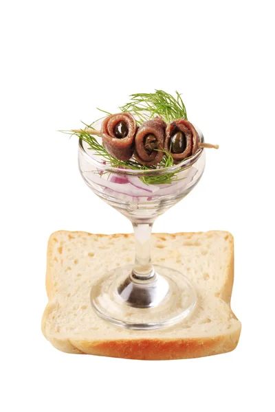 Anchovies filled with capers — Stock Photo, Image