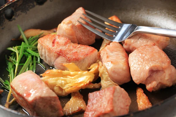 Pan gebakken varkensvlees — Stockfoto