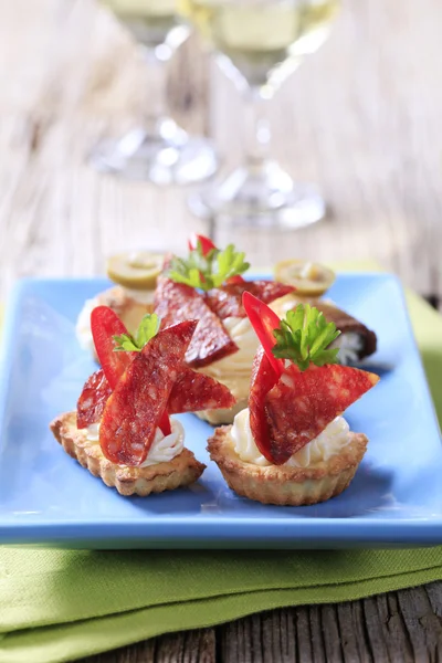 Tartlet canapes — Stock Photo, Image