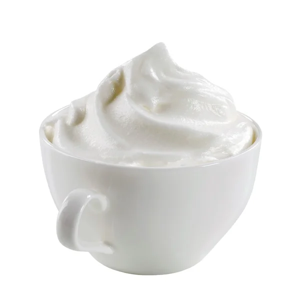 Crema batida en una taza — Foto de Stock