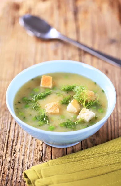 Bowl of pea soup — Stock Photo, Image