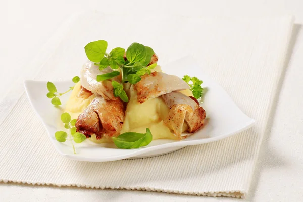Pollo e purè di patate — Foto Stock