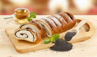 Sweet poppy seed roll clipart