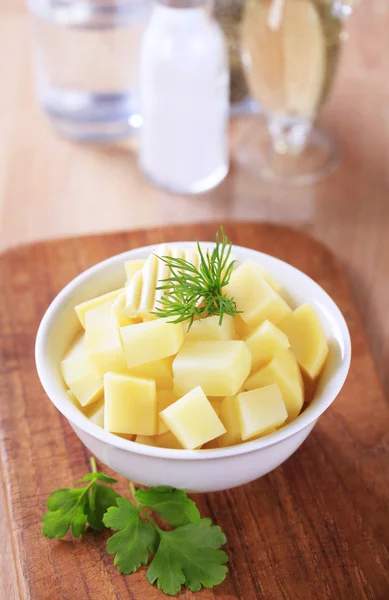 절단된 감자, 버터 — 스톡 사진