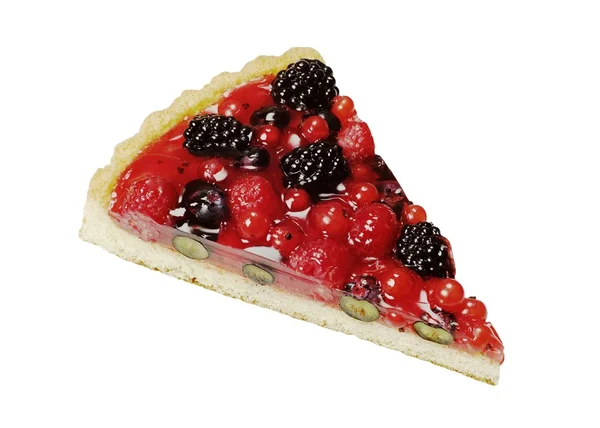 Slice of berry fruit tart — Stock Photo, Image