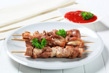 Pork skewers clipart