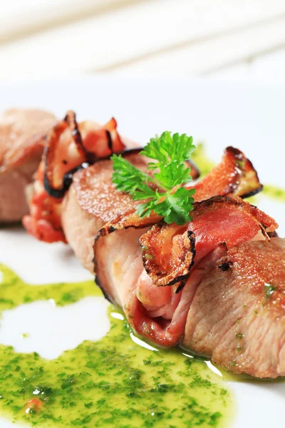 Pork and bacon skewer — Stock Photo, Image