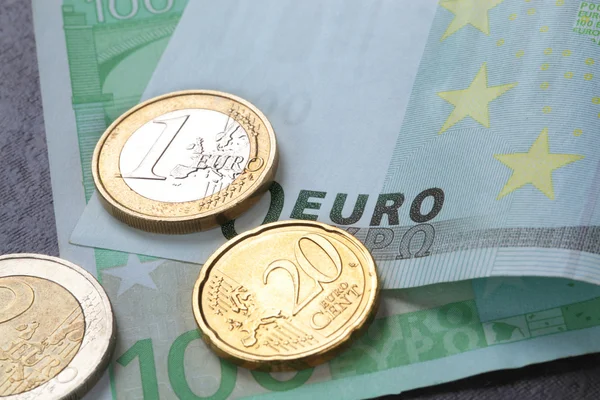 stock image Euro coins and banknotes