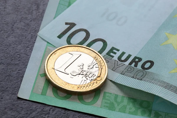 stock image Euro coin and banknote