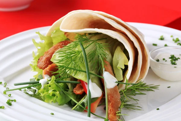 stock image Vegetarian wrap sandwich