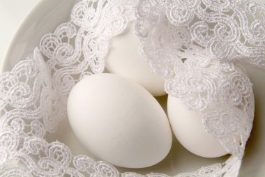 Snow white eggs and lace clipart