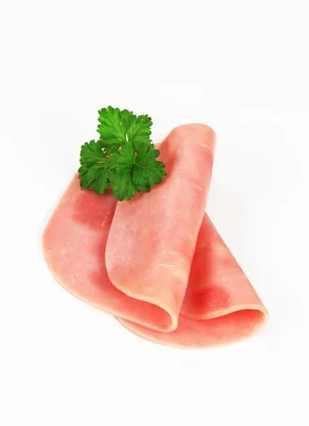 Plakjes ham — Stockfoto