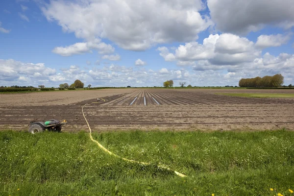 Draining a potato field — Stock Photo, Image