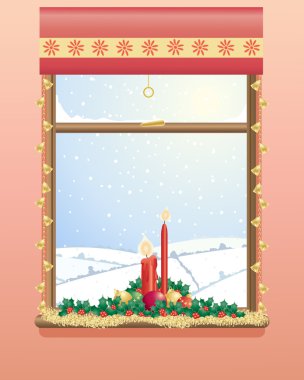 Christmas window clipart