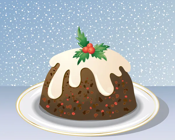 Decorative christmas pudding — Stock Vector