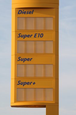 Petrol station price board clipart