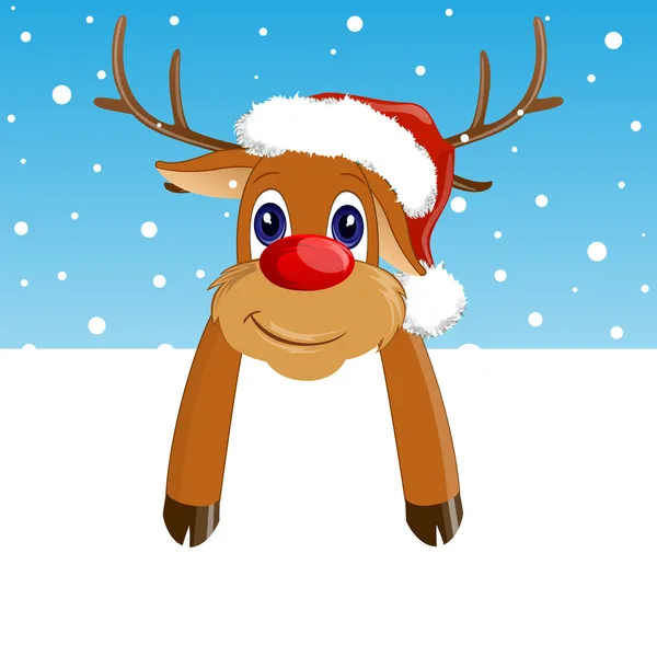 Weihnachtlicher Hirsch — Stockvektor