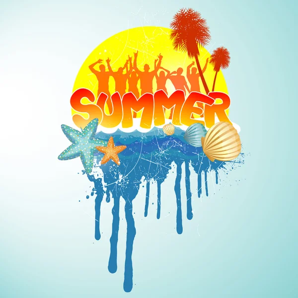 Bannière d'été tropicale — Image vectorielle