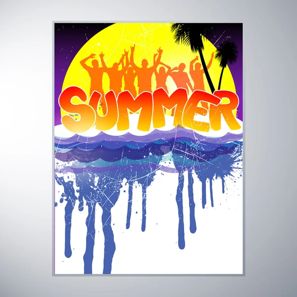 Bandeira de verão tropical — Vetor de Stock
