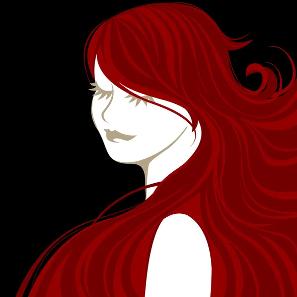 Menina com cabelo vermelho — Vetor de Stock
