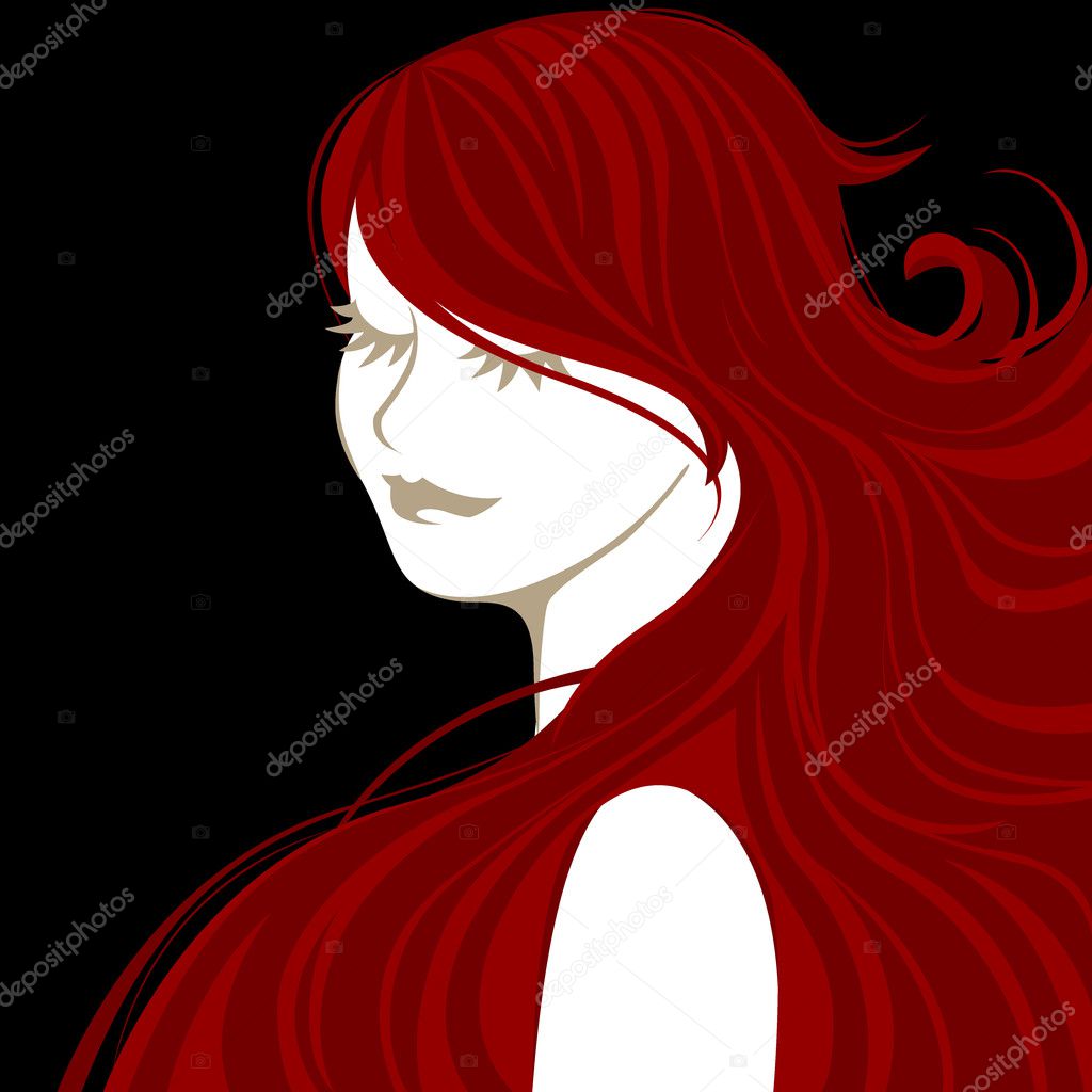 Chica Con El Pelo Rojo Vector Gráfico Vectorial © Ramonakaulitzki Imagen 9519904 0493