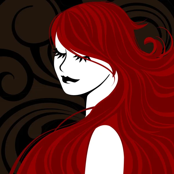 Fille aux cheveux roux — Image vectorielle
