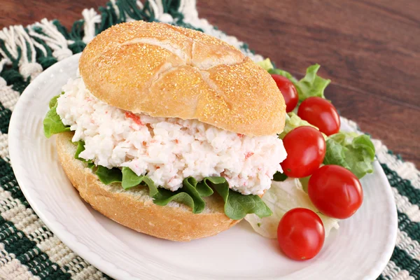 stock image Seafood Salad Sandwich on a hard roll.