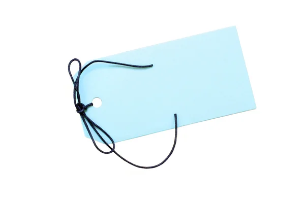 Prázdná modrá značka s tmavě modrý kabel na bílém s kopií prostor. — Stock fotografie