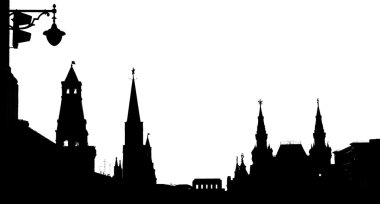 Rusya, Moskova. kremlin gece manzarası