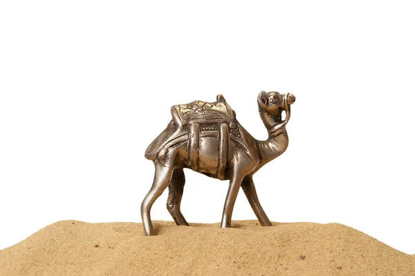 Figurine of a camel made of metal, isolation — Stock Photo, Image