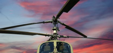 Modern military helicopters closeup clipart