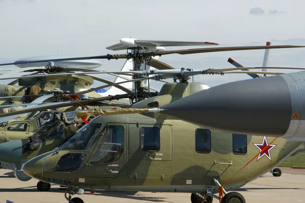 A number of modern military helicopters — Stock Photo, Image