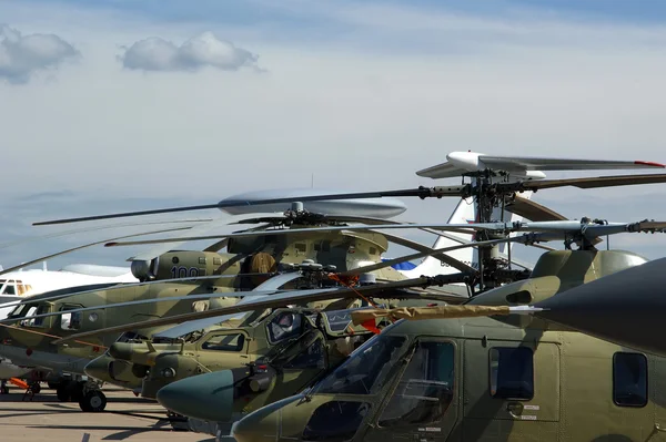 A number of modern military helicopters — Stock Photo, Image