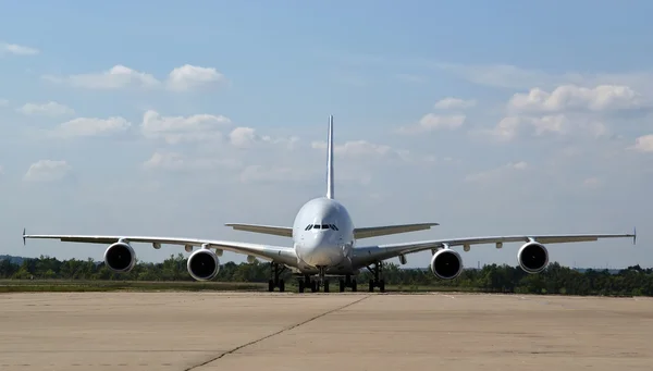 Найбільший літак Airbus?-380. Росія — стокове фото