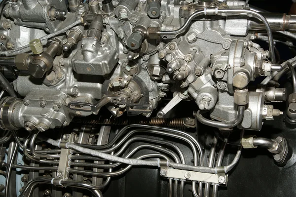 Grande dettaglio del motore a reazione visto dal basso — Foto Stock