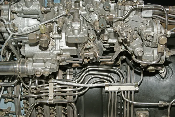 Aşağıdan büyük jet motoru ayrıntıları görüntülendi — Stok fotoğraf