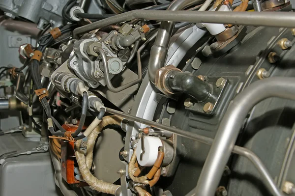 Velký tryskový motor detail zobrazen zdola — Stock fotografie