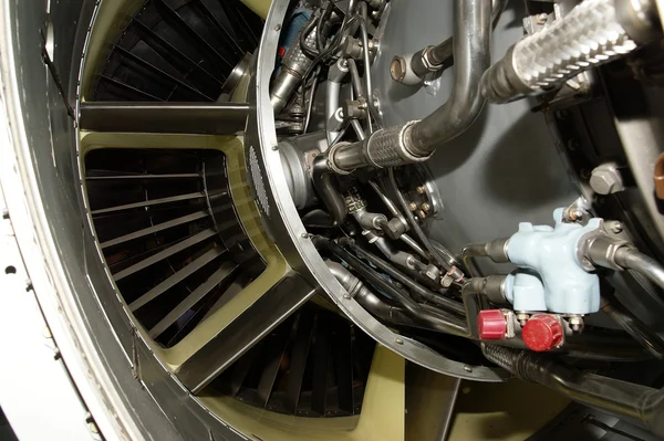 Stor jet motor detalj sett underifrån — Stockfoto