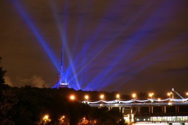 gece görünümü Moskova dan yüksek bir noktada, Rusya Federasyonu