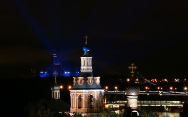 gece görünümü Moskova dan yüksek bir noktada, Rusya Federasyonu