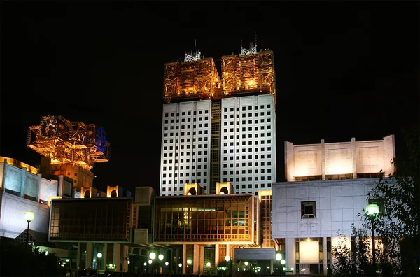 The building of the Presidium of Russian Academy of Sciences at night