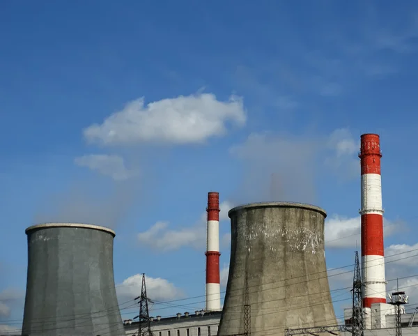 Csövek a szén égető erőmű — Stock Fotó