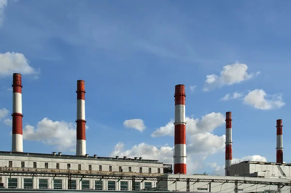 Pipes of coal burning power station — Stock Photo, Image